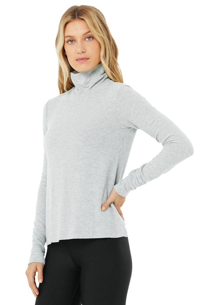 Grey Alo Yoga Embrace Women\'s Long Sleeve | 76384HSTL