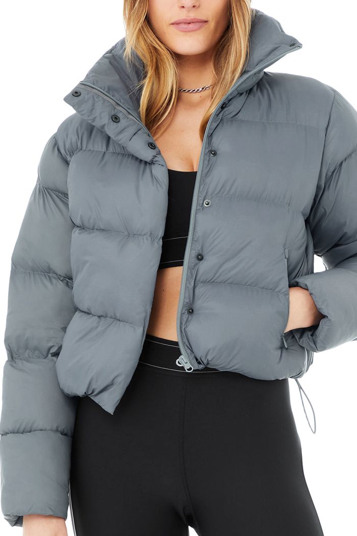 Grey Alo Yoga Gold Rush Puffer Women's Jackets | 49581TLFQ