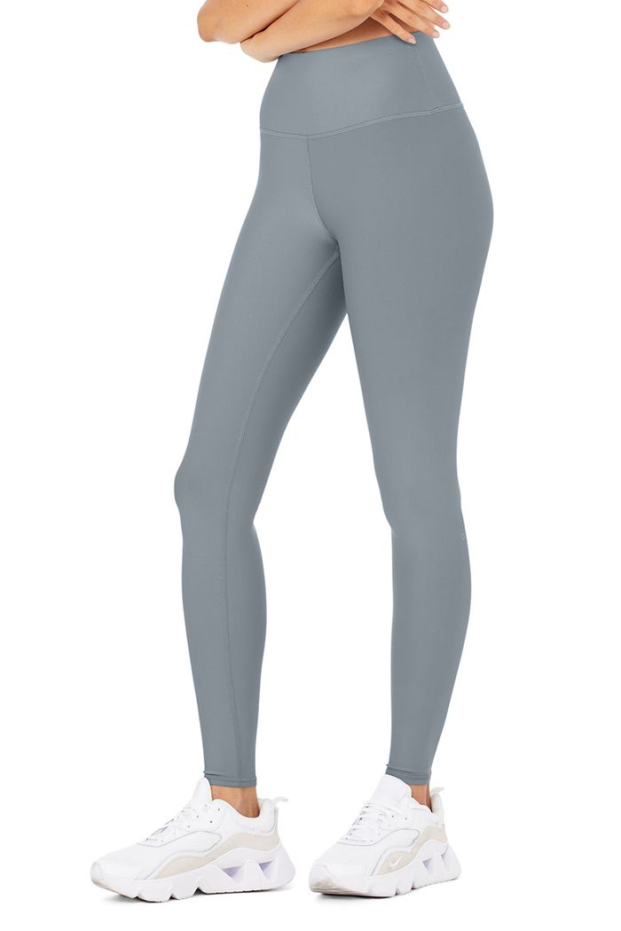 Grey Alo Yoga High-Waist Airlift Women's Leggings | 16359PCVS