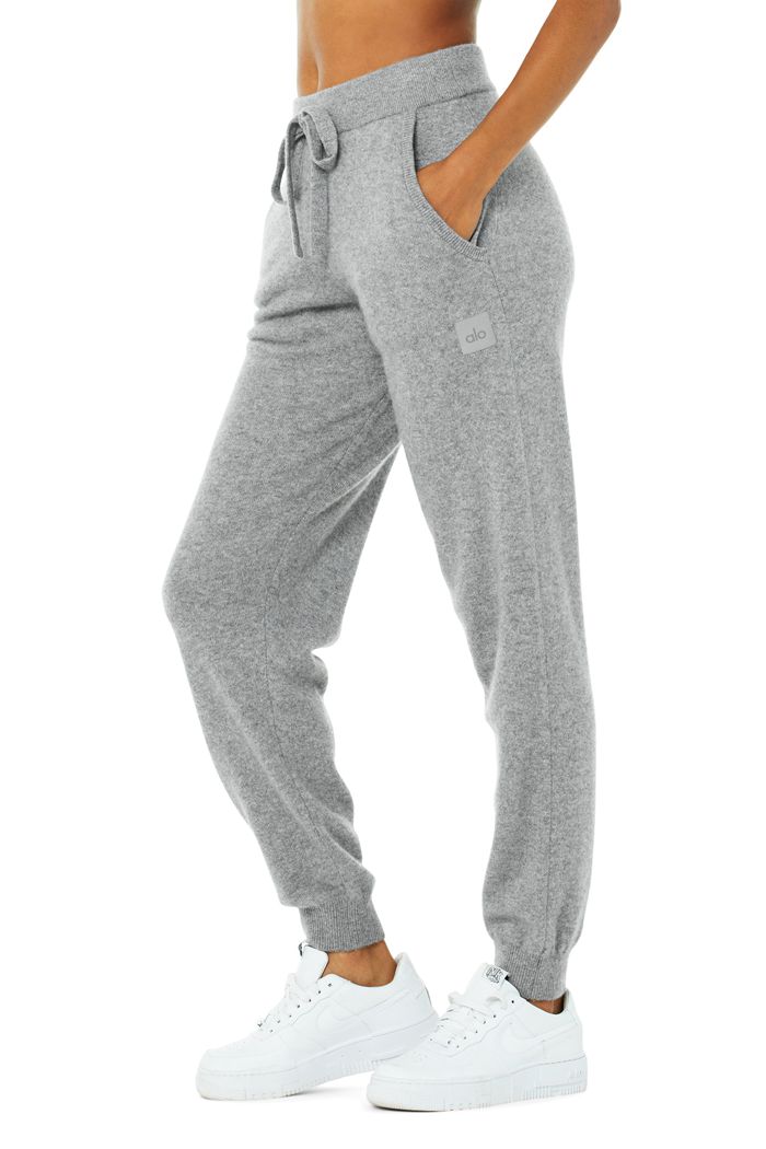 Grey Alo Yoga High-Waist Cashmere Jet Set Women's Pants | 52914NIBH