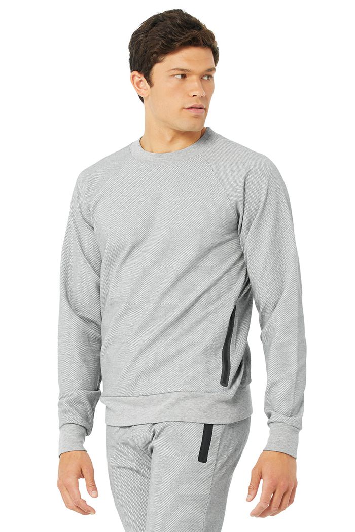 Grey Alo Yoga Impel Sweatshirt Men's Long Sleeve | 07518EDBW