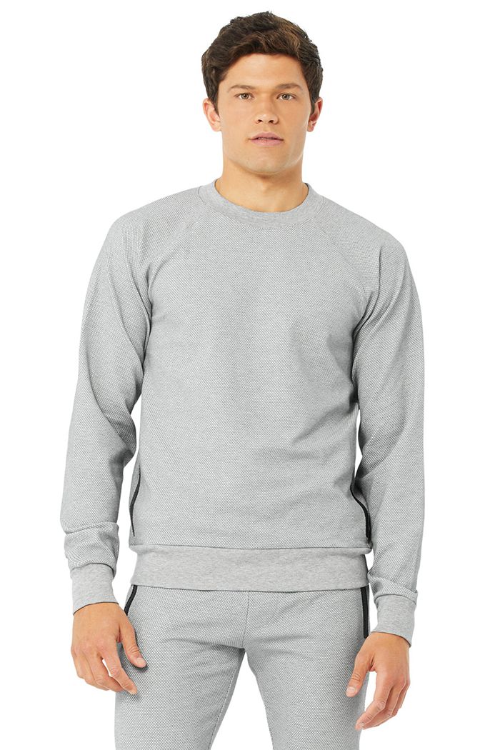 Grey Alo Yoga Impel Sweatshirt Men\'s Long Sleeve | 07518EDBW