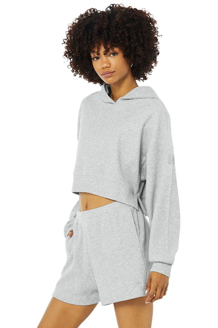 Grey Alo Yoga Muse Women's Hoodie | 87523MGBV