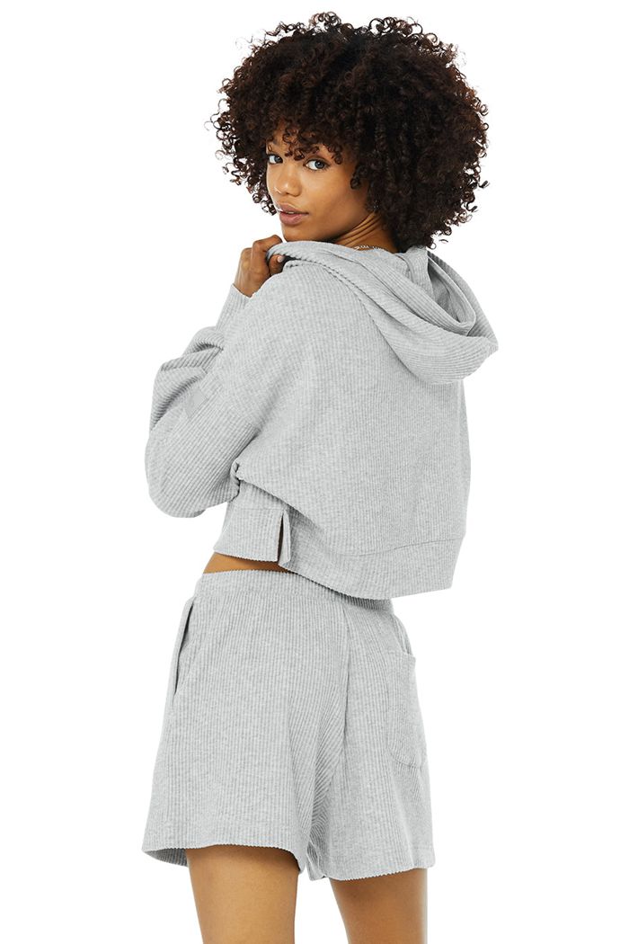 Grey Alo Yoga Muse Women's Hoodie | 87523MGBV