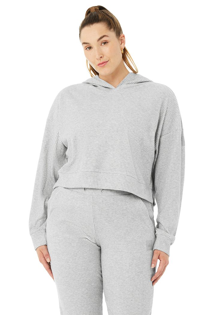 Grey Alo Yoga Muse Women's Hoodie | 87523MGBV