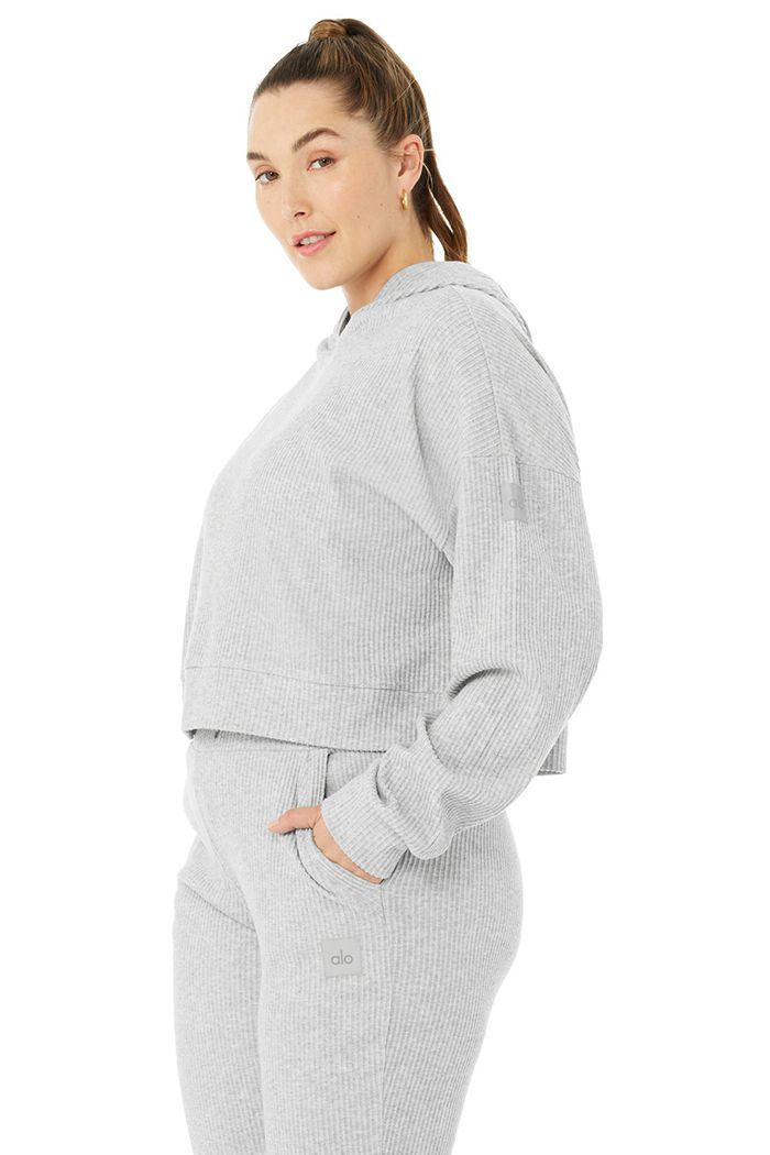 Grey Alo Yoga Muse Women's Hoodie | 87523MGBV