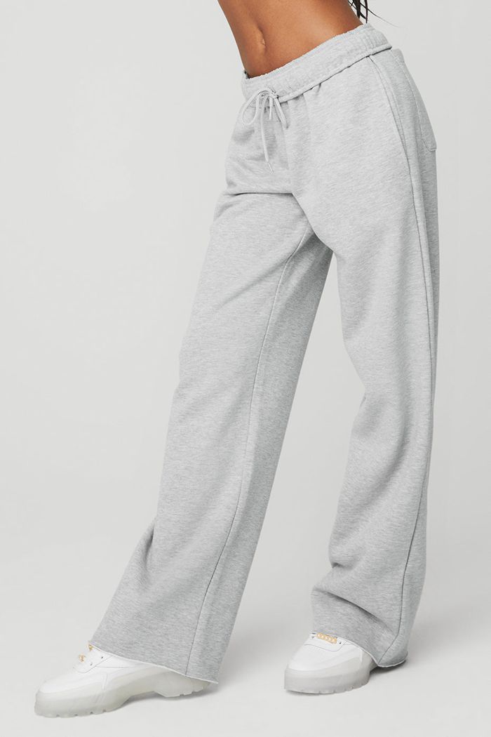 Grey Alo Yoga Puddle Sweat Women's Pants | 92160JFQH