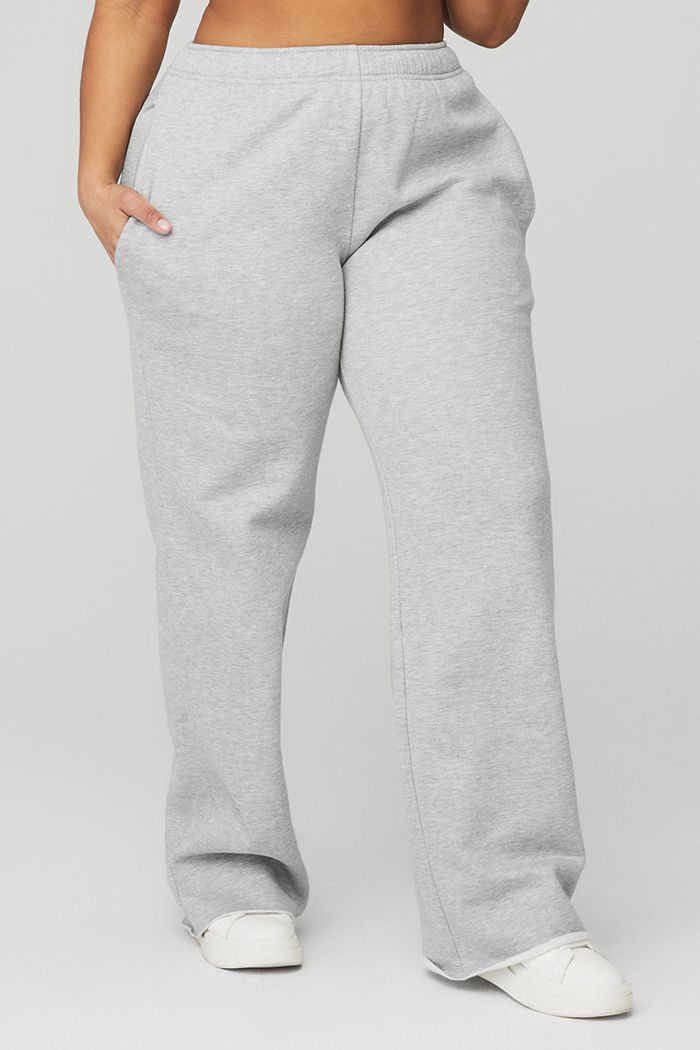 Grey Alo Yoga Puddle Sweat Women's Pants | 92160JFQH