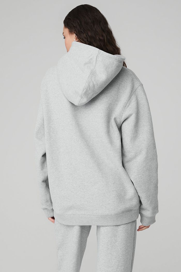 Grey Alo Yoga Renown Women's Hoodie | 02785LQIW