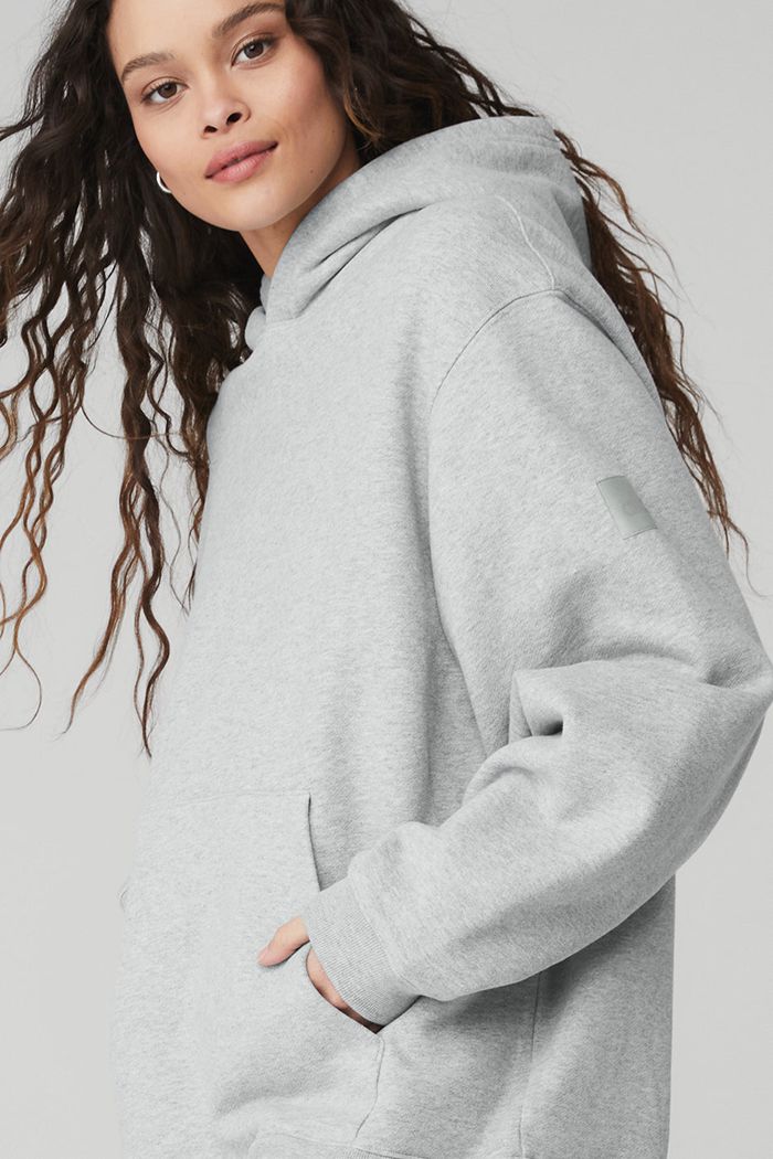 Grey Alo Yoga Renown Women's Hoodie | 02785LQIW