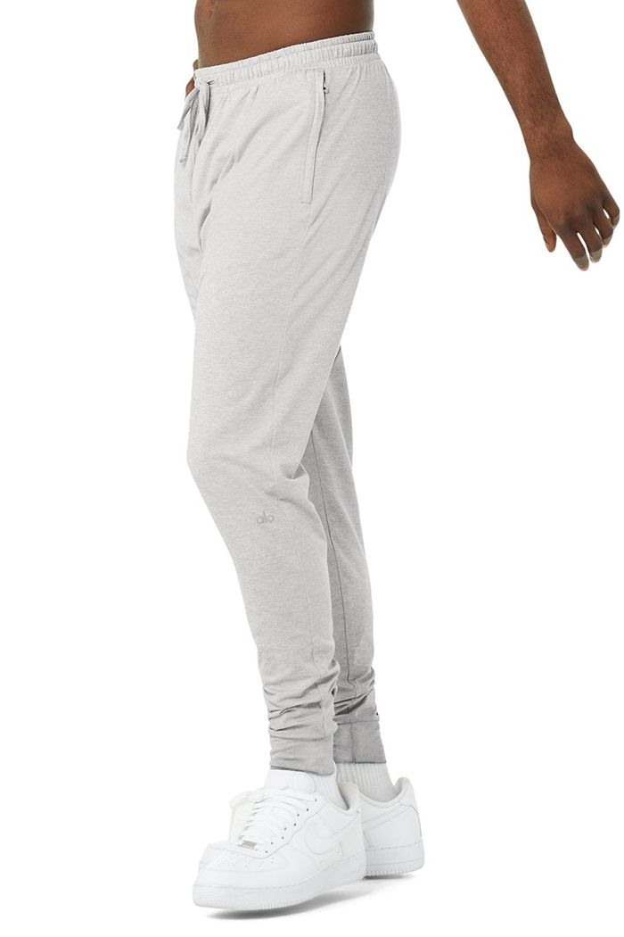 Grey Alo Yoga Revitalize Men's Pants | 10493HURB