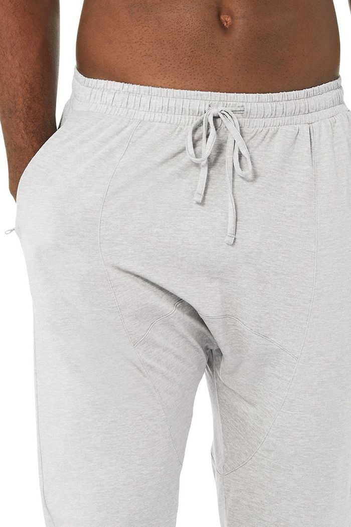 Grey Alo Yoga Revitalize Men's Pants | 10493HURB