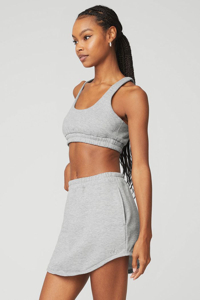 Grey Alo Yoga Scoop Neck Sweatshirt Women's Bras | 04891WYAN