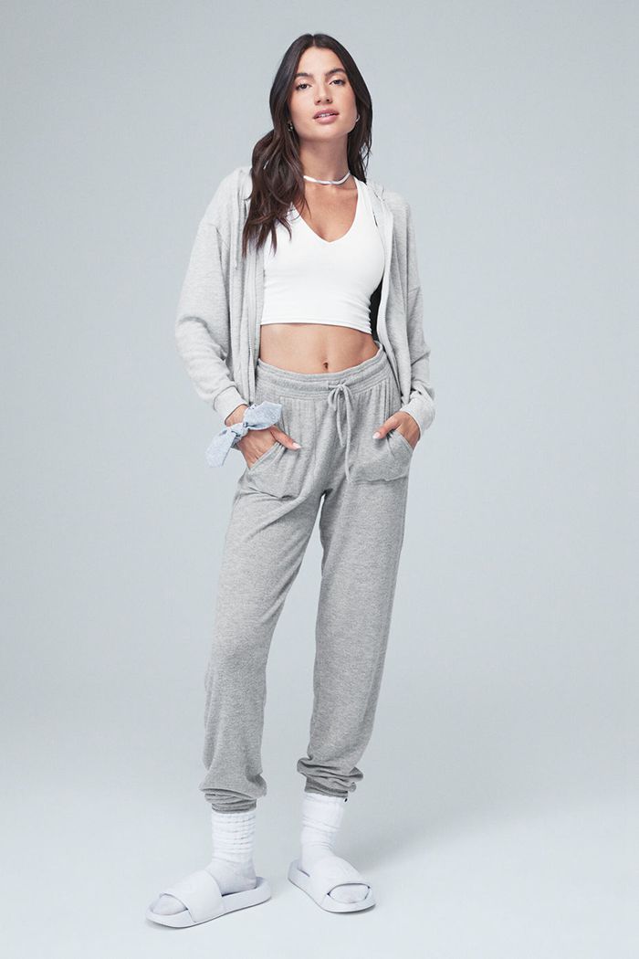 Grey Alo Yoga Soho Sweat Women's Pants | 61583VSDX