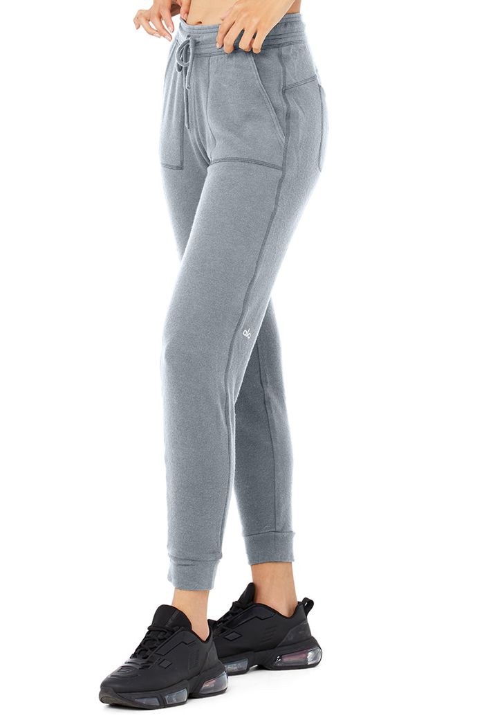 Grey Alo Yoga Soho Sweat Women's Pants | 64810VOTI