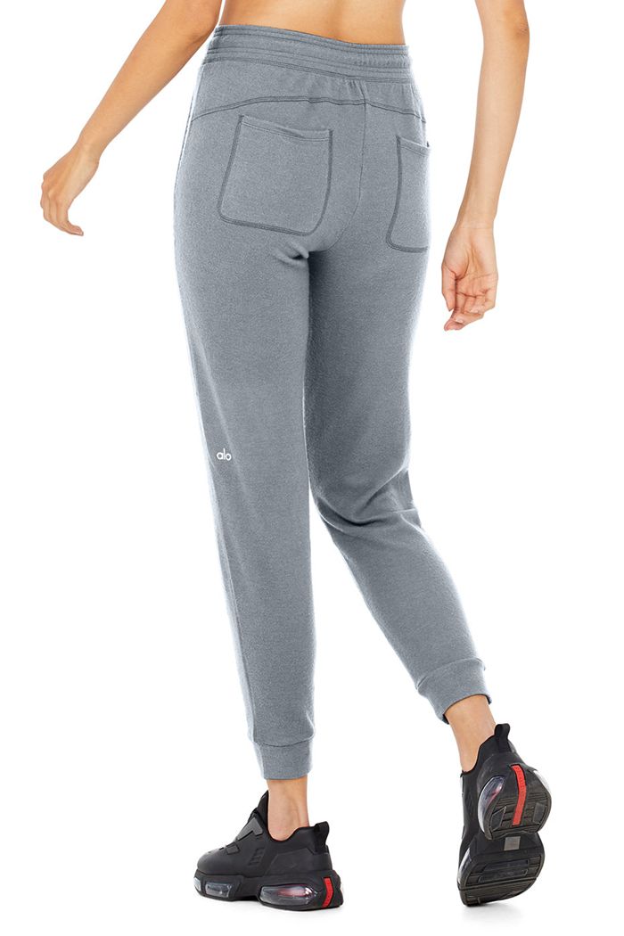 Grey Alo Yoga Soho Sweat Women's Pants | 64810VOTI