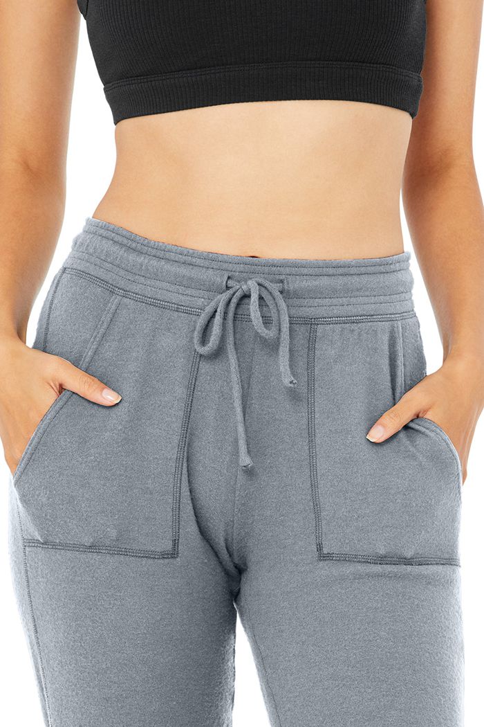 Grey Alo Yoga Soho Sweat Women's Pants | 64810VOTI