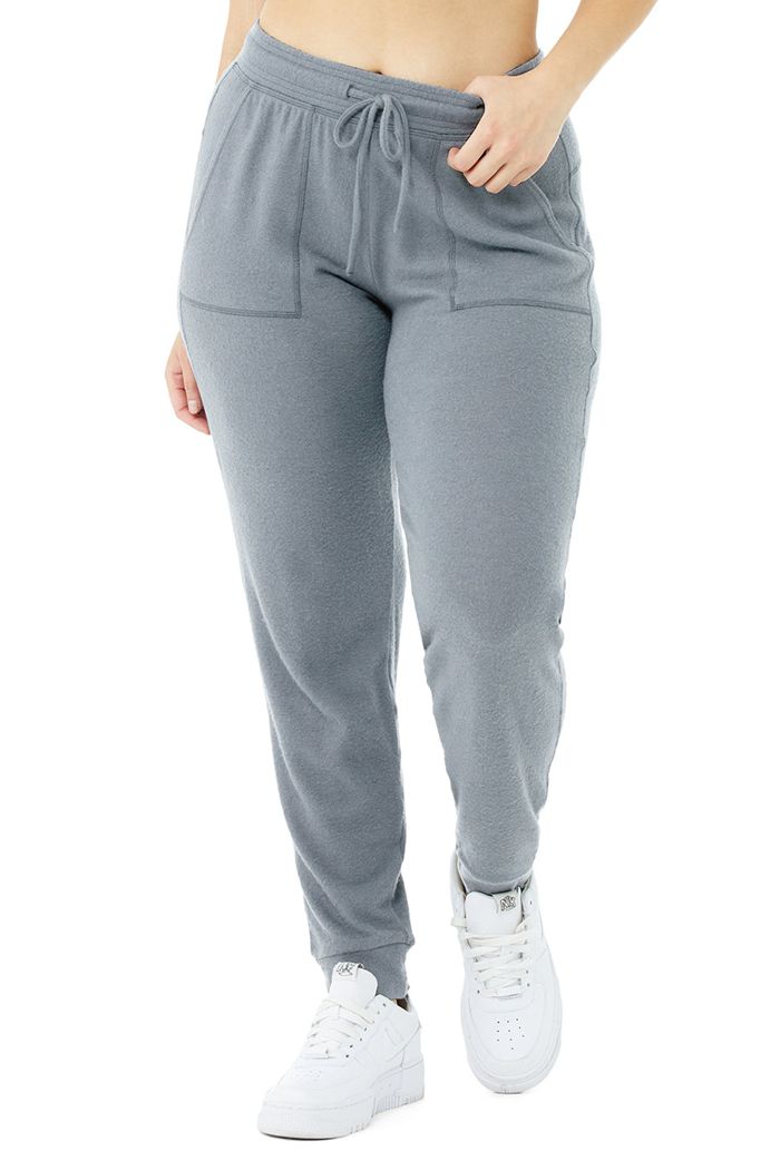 Grey Alo Yoga Soho Sweat Women's Pants | 64810VOTI