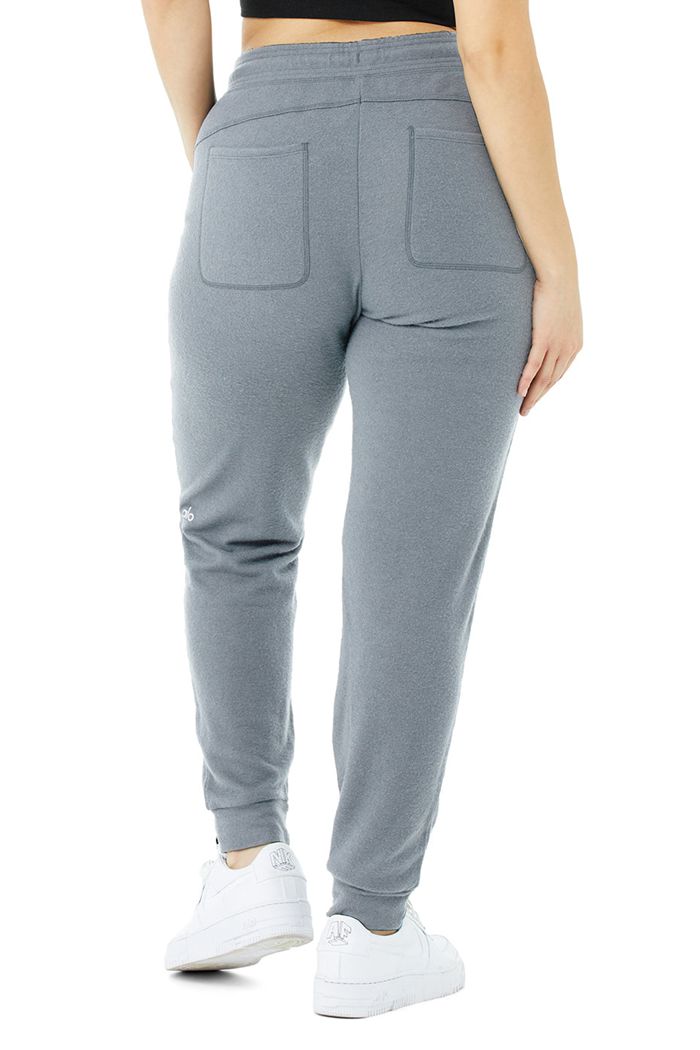 Grey Alo Yoga Soho Sweat Women's Pants | 64810VOTI