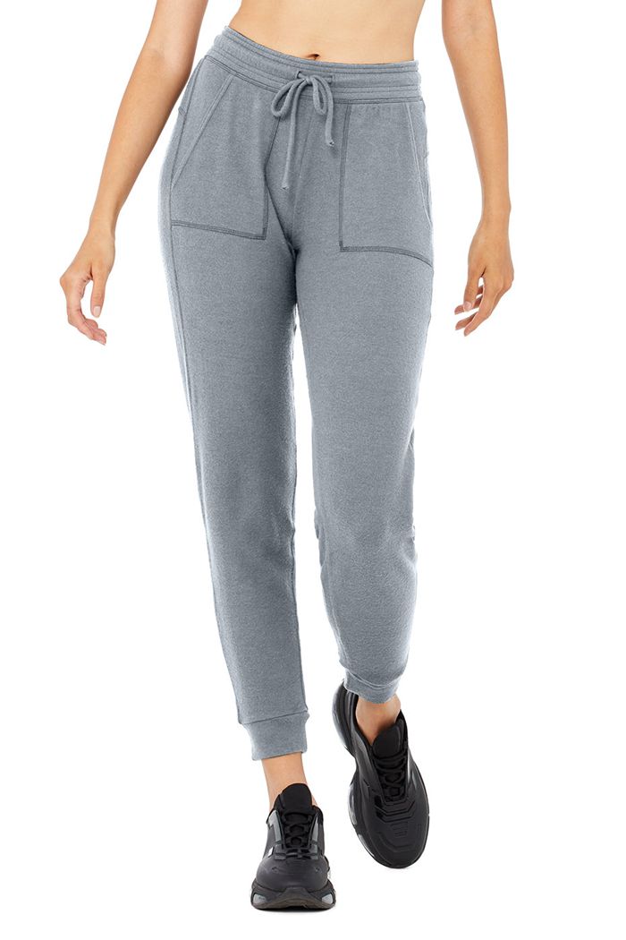 Grey Alo Yoga Soho Sweat Women\'s Pants | 64810VOTI