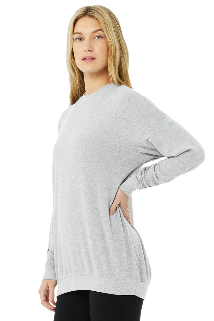 Grey Alo Yoga Soho Women's Pullover | 93058HQZX