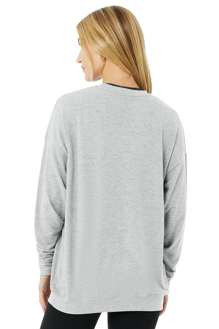 Grey Alo Yoga Soho Women's Pullover | 93058HQZX