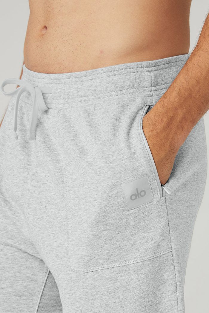 Grey Alo Yoga The Qualifier Men's Pants | 21370FZOE