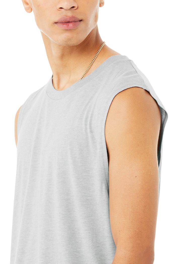 Grey Alo Yoga The Triumph Muscle Men's Tank Tops | 52138ZPCK