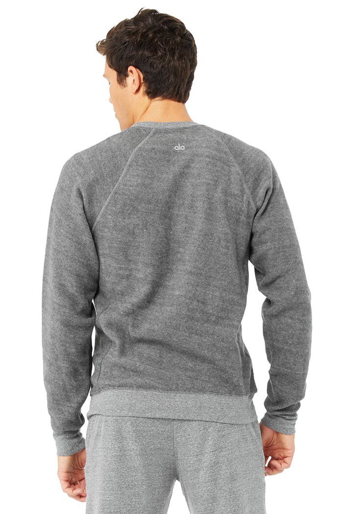 Grey Alo Yoga Triumph Crew Neck Sweatshirt Men's Long Sleeve | 32504JGCT