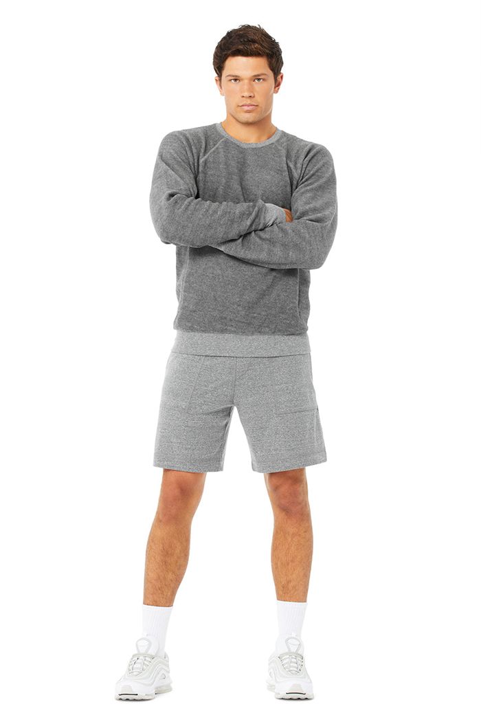 Grey Alo Yoga Triumph Crew Neck Sweatshirt Men's Long Sleeve | 32504JGCT