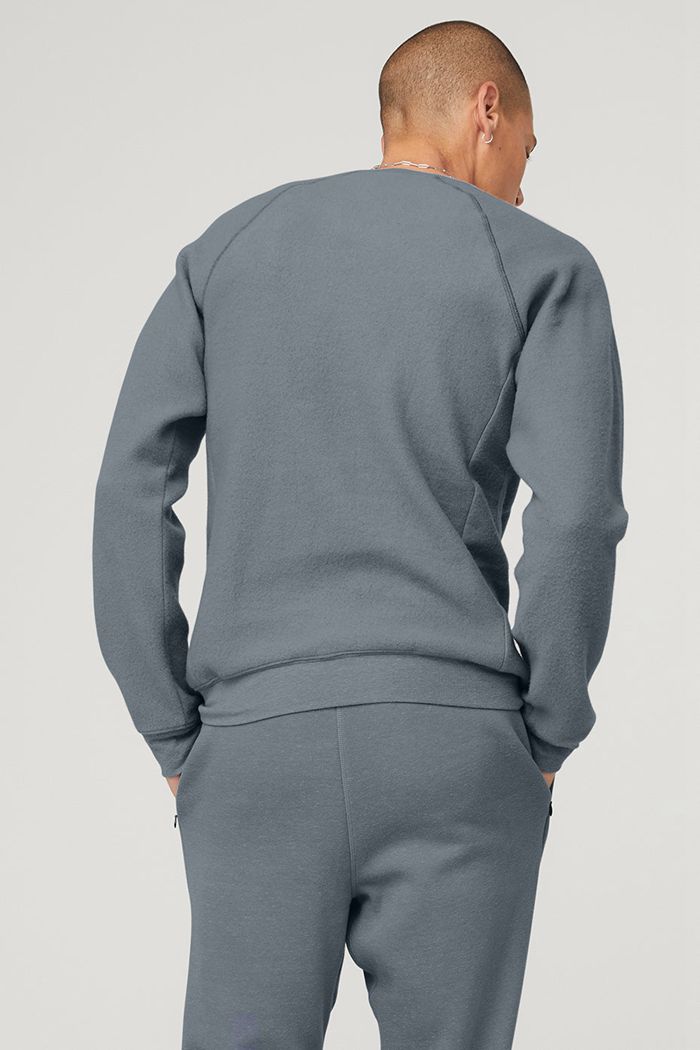 Grey Alo Yoga Triumph Crew Neck Sweatshirt Men's Long Sleeve | 53140MPAS