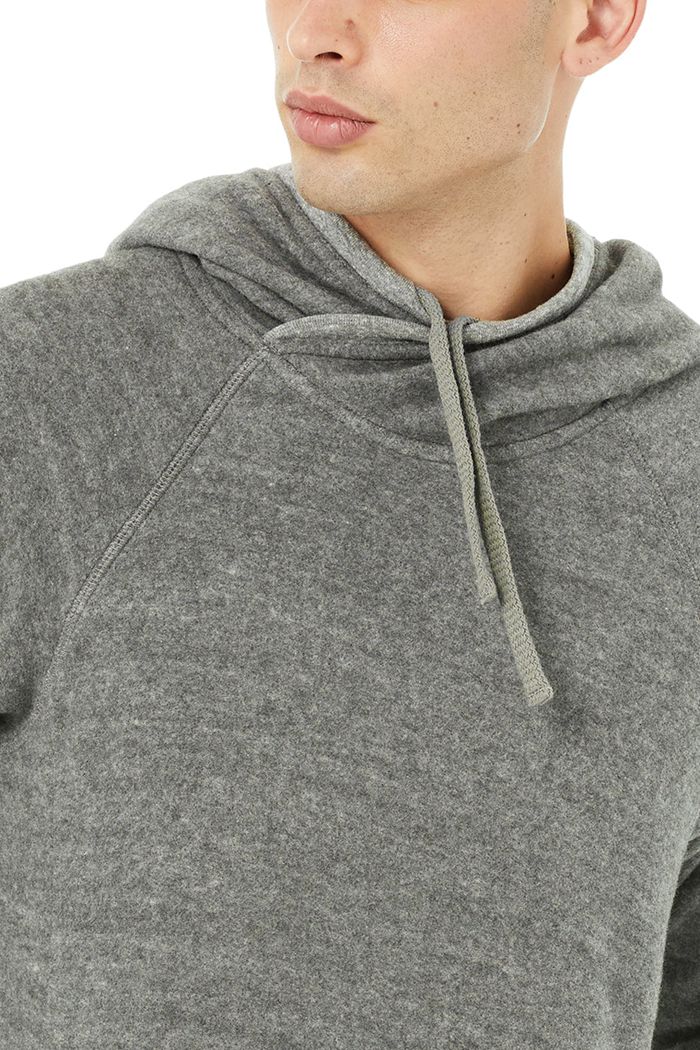 Grey Alo Yoga Triumph Men's Hoodie | 98025WBDM