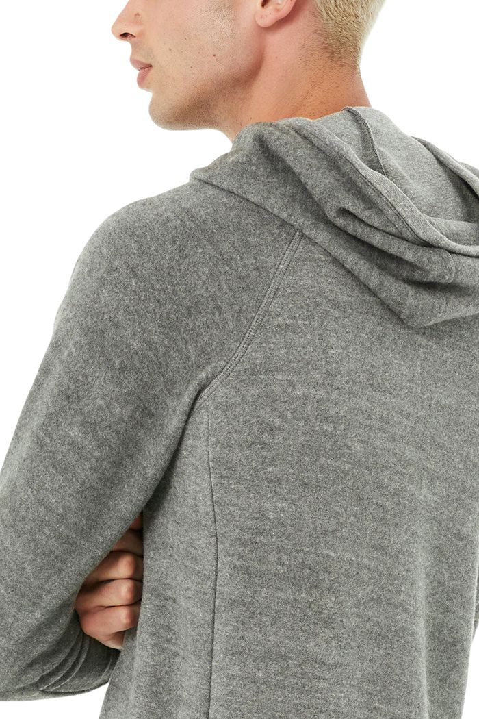 Grey Alo Yoga Triumph Men's Hoodie | 98025WBDM