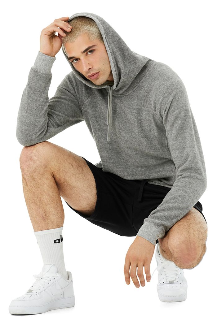 Grey Alo Yoga Triumph Men's Hoodie | 98025WBDM