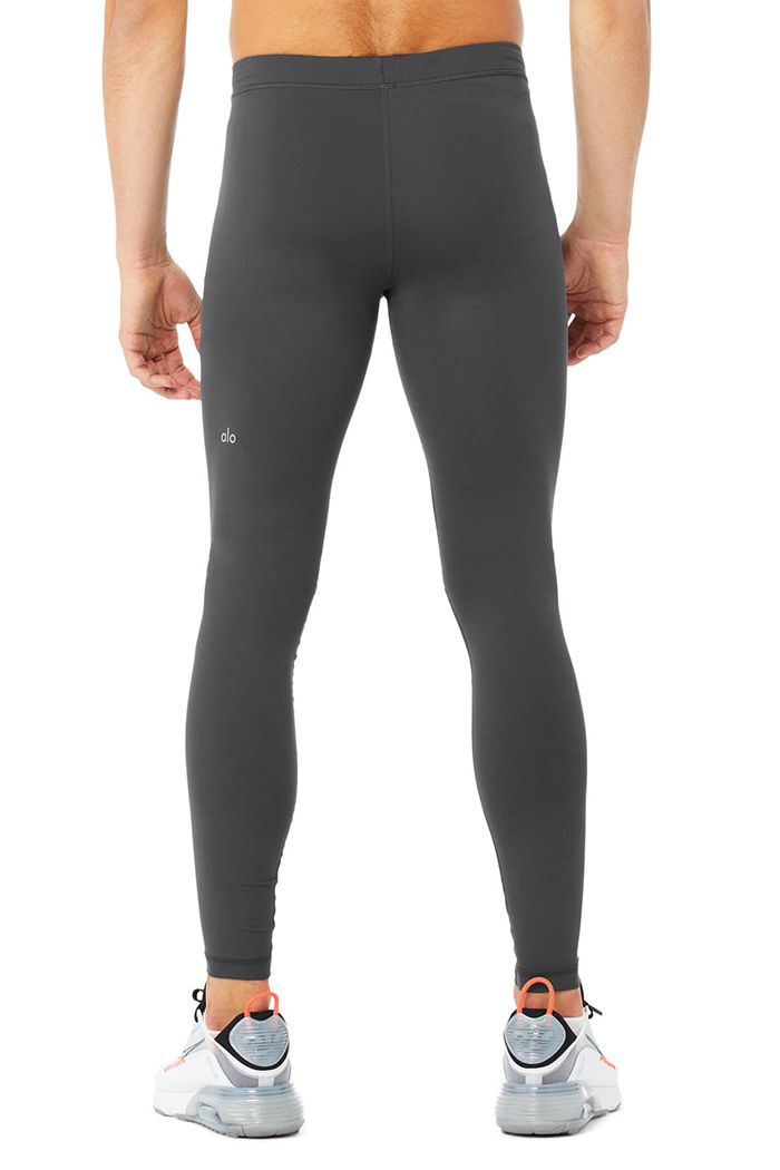 Grey Alo Yoga Warrior Compression Men's Pants | 41278DKVU