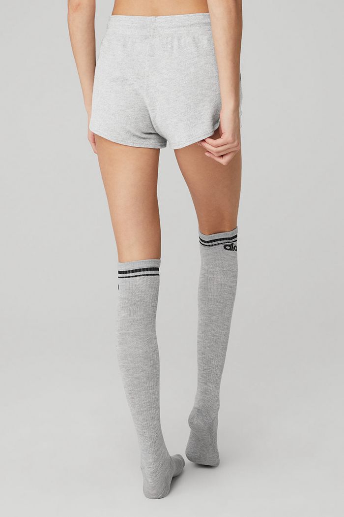 Grey Black Alo Yoga Knee-High Throwback Women's Socks | 40293LOAC