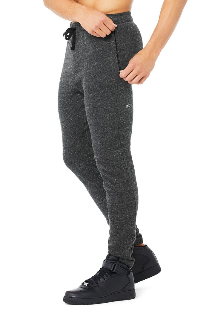 Grey Black Alo Yoga The Triumph Sweat Men's Pants | 20694WOLF