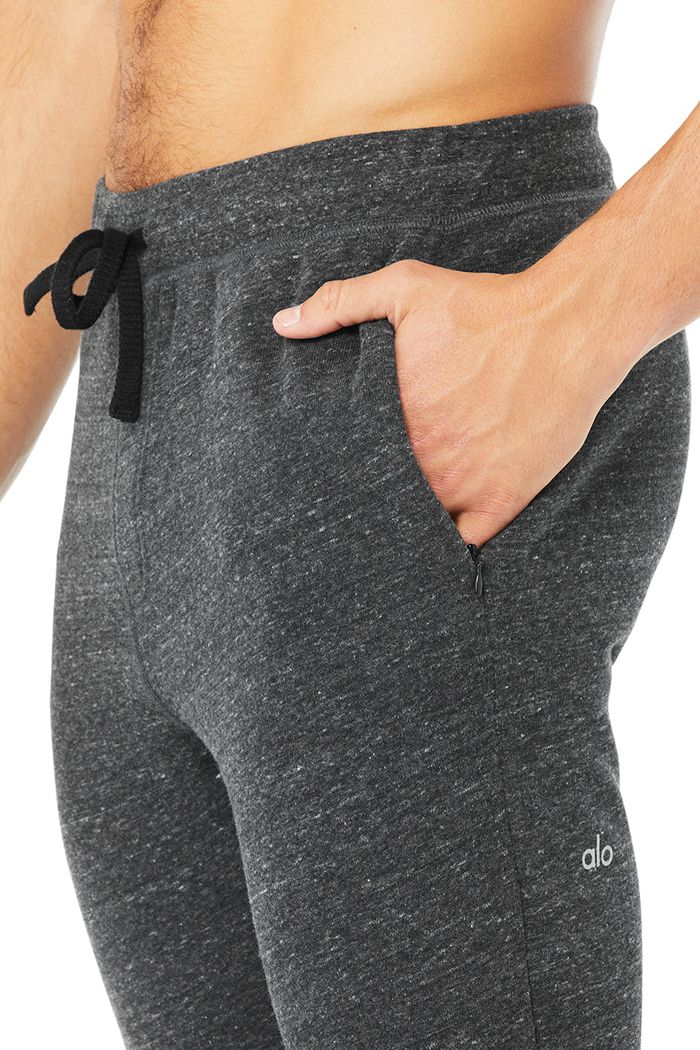 Grey Black Alo Yoga The Triumph Sweat Men's Pants | 20694WOLF