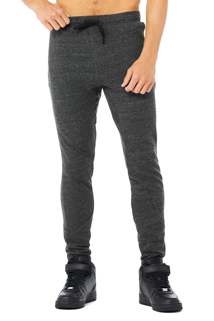 Grey Black Alo Yoga The Triumph Sweat Men\'s Pants | 20694WOLF