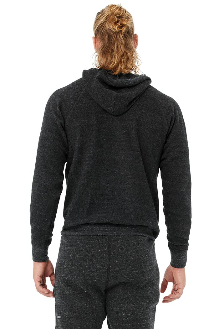 Grey Black Alo Yoga Triumph Men's Hoodie | 49328NCZE