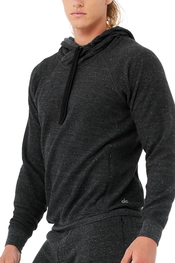 Grey Black Alo Yoga Triumph Men's Hoodie | 49328NCZE