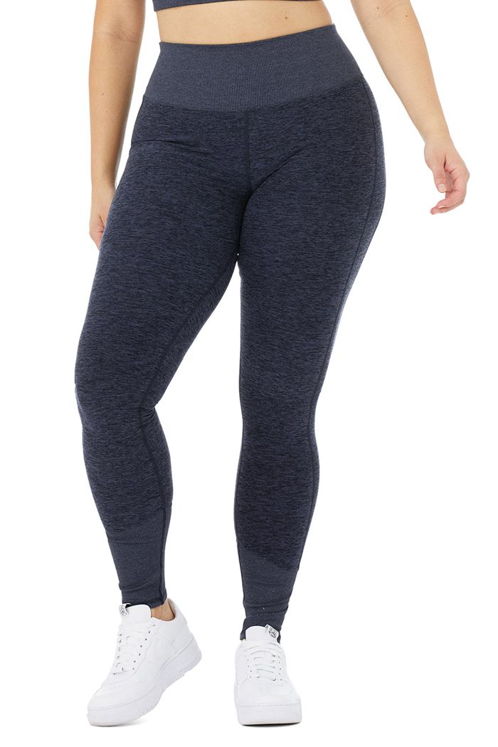 Navy Alo Yoga High-Waist Alosoft Lounge Women's Leggings | 93127AJIN