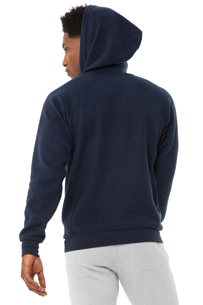 Navy Alo Yoga The Triumph Men\'s Hoodie | 08936WTDB