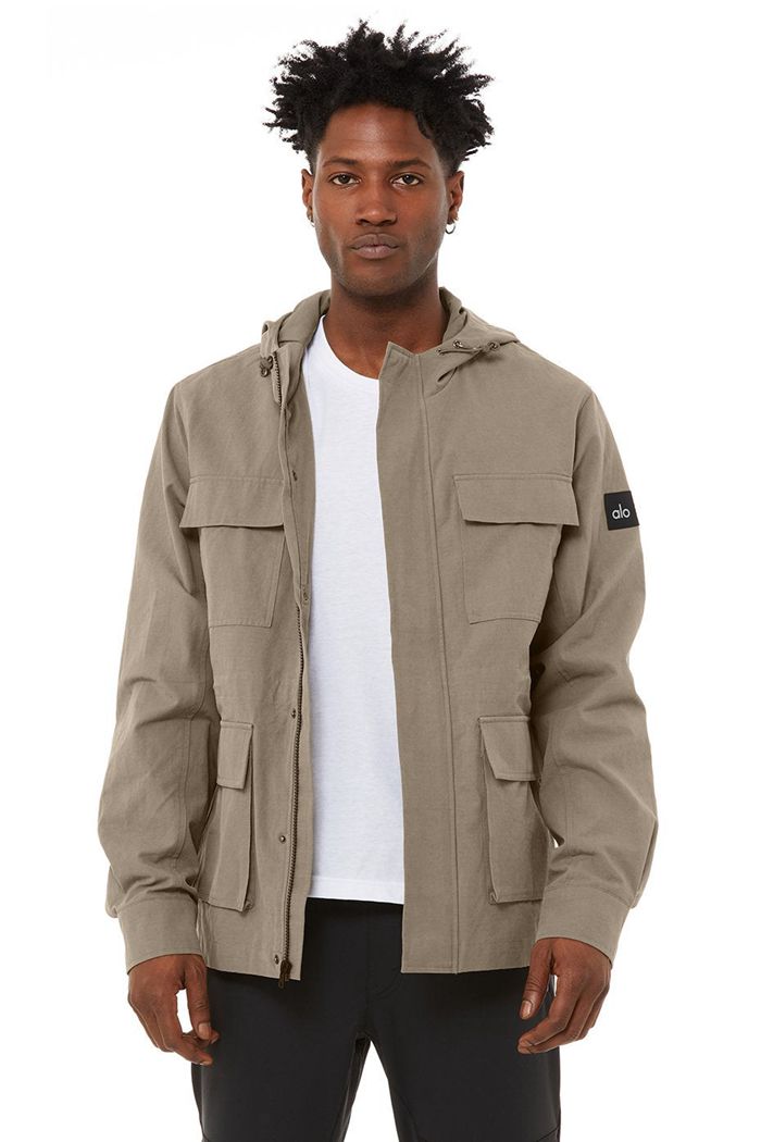 Olive Alo Yoga Division Field Men's Jackets | 63408BCEM