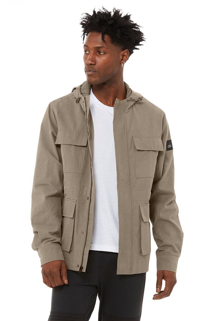 Olive Alo Yoga Division Field Men's Jackets | 63408BCEM