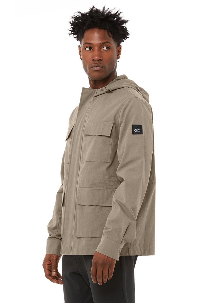 Olive Alo Yoga Division Field Men's Jackets | 63408BCEM