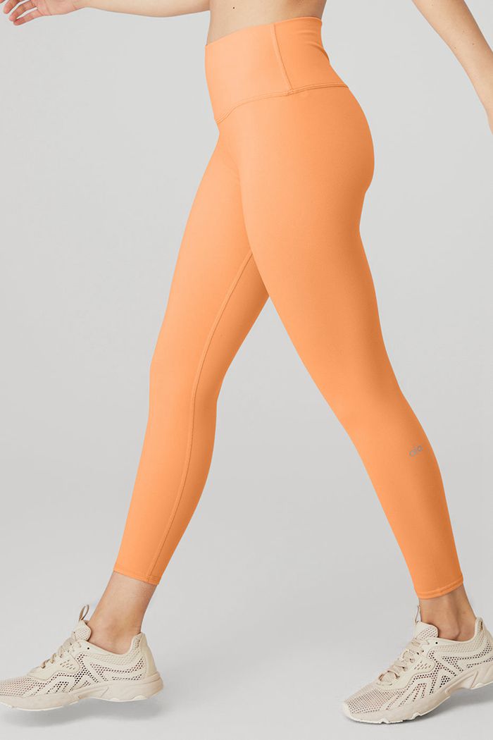 Orange Alo Yoga 7/8 High-Waist Airbrush Women's Leggings | 13245QNVU