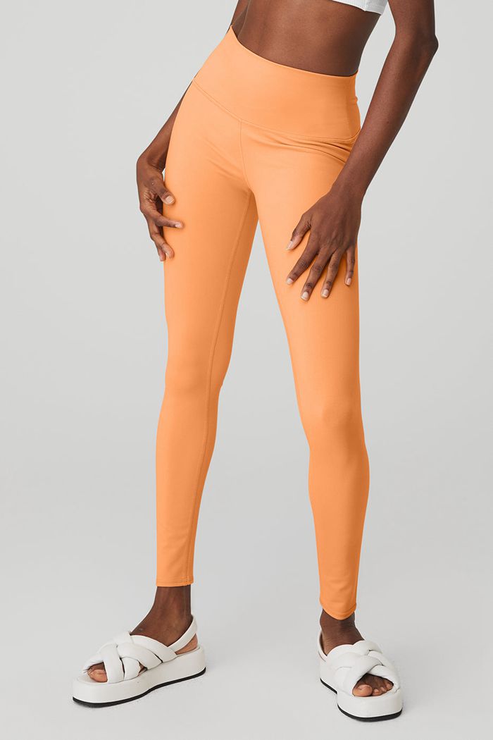 Orange Alo Yoga High-Waist Airbrush Women's Leggings | 61428GLFX