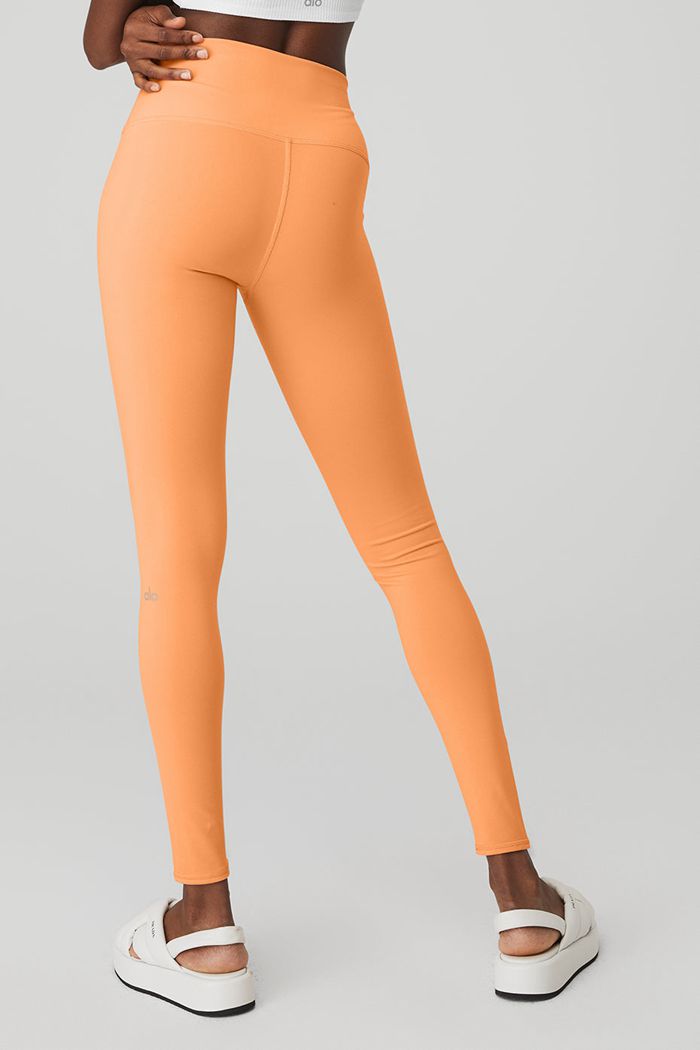 Orange Alo Yoga High-Waist Airbrush Women's Leggings | 61428GLFX