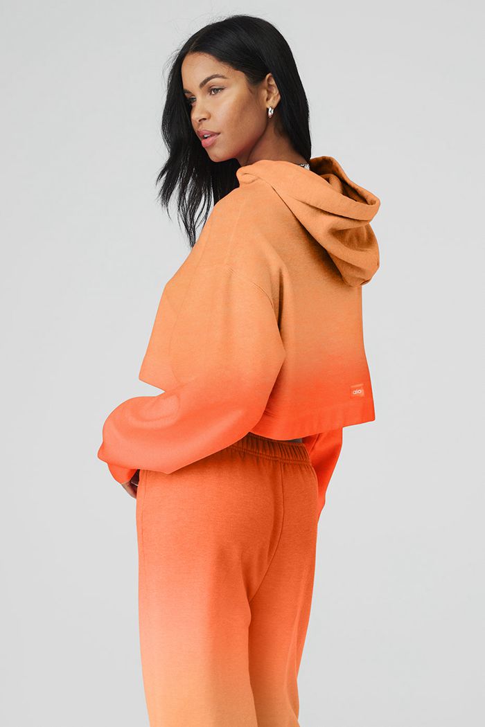 Orange Alo Yoga Ombre Bae Women's Hoodie | 98753QRWI